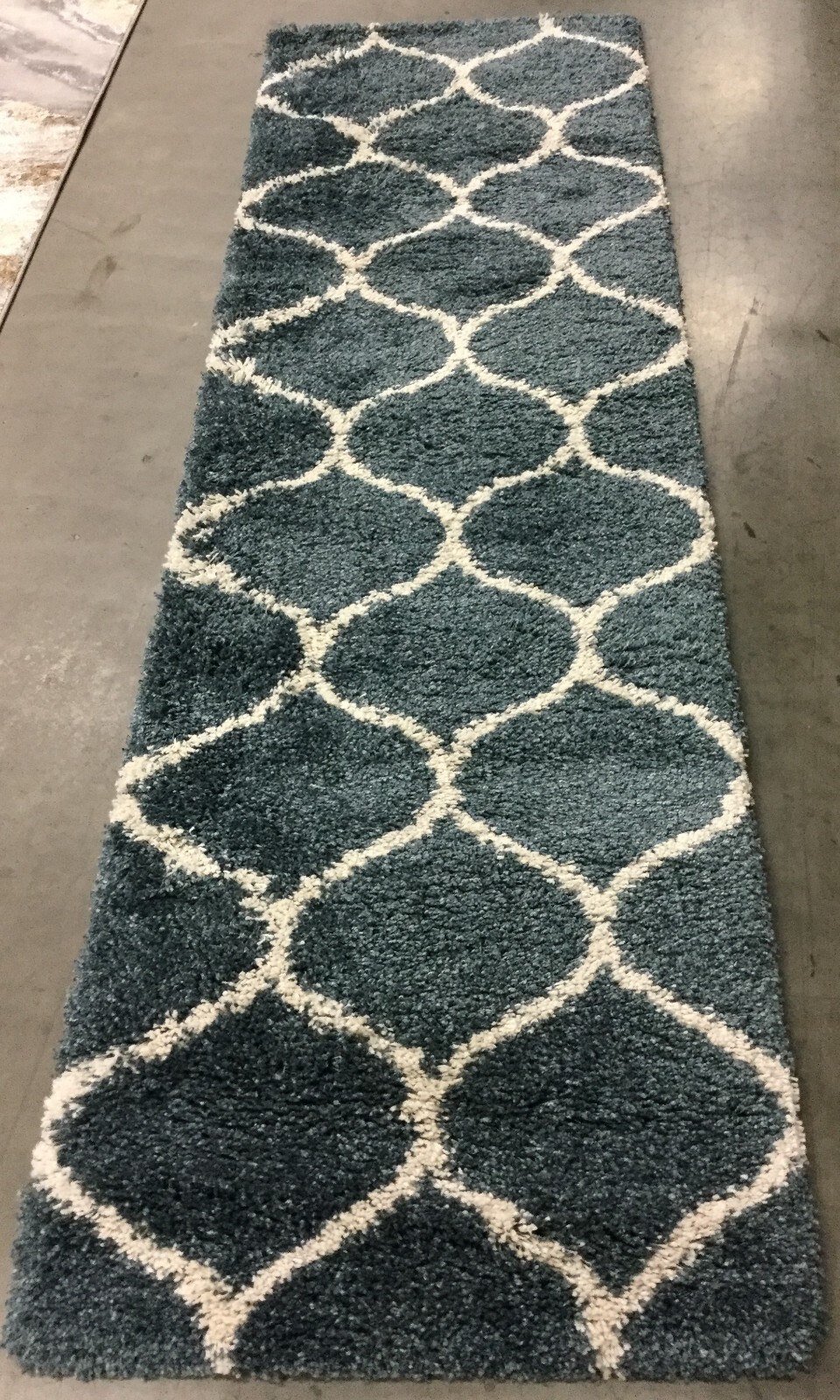 SLT BLUE / IVORY 2′-3″ X 8′ Pressed Pile Rug Reduced Price 1172652478 SGH280L-28
