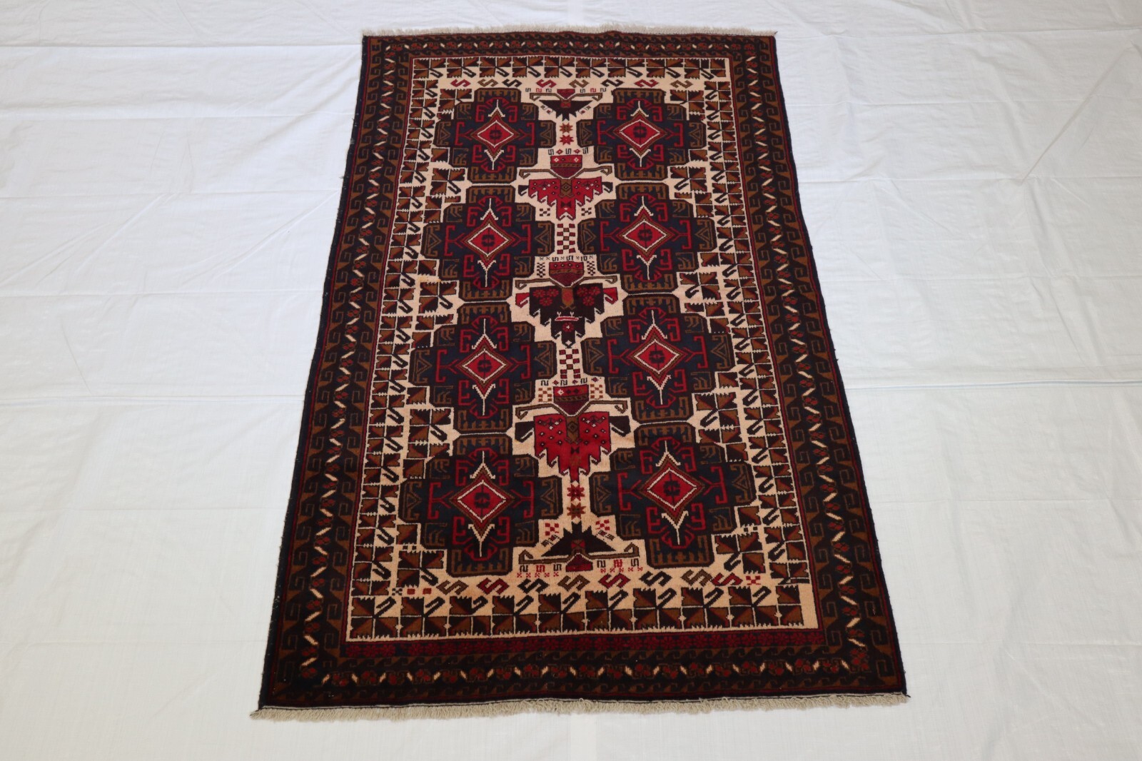 3’7″ x 6’3″ ft. Afghan Tribal Vegetable Dye Hand Knotted Wool Area Rug