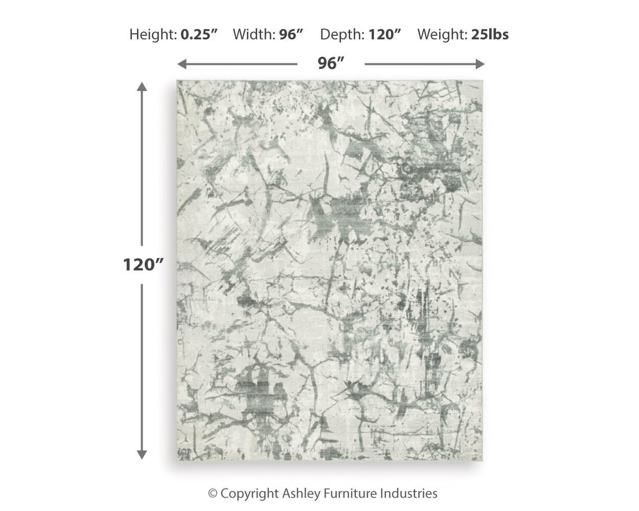 Signature Design by Ashley Tobinbury 8′ x 10′ Washable Area Rug, Gray