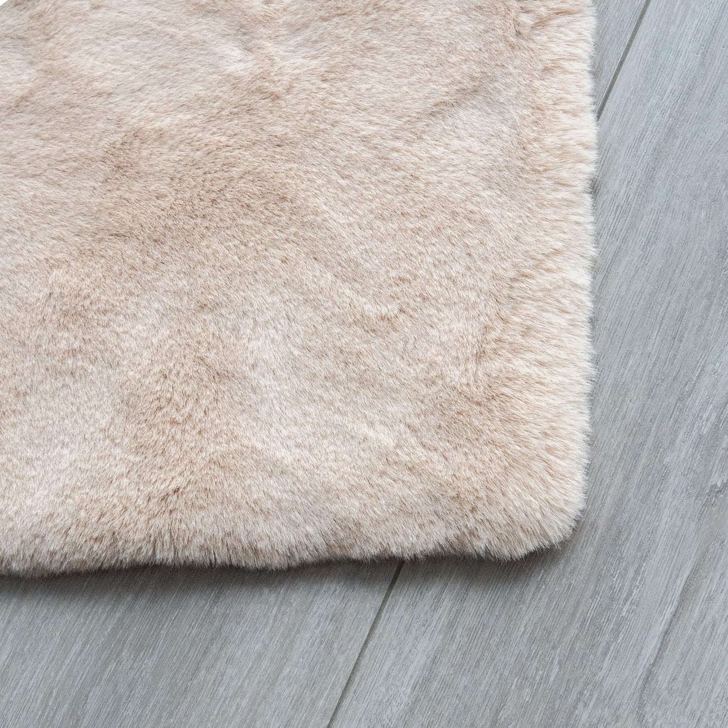 Light Brown Beige Fluffy Faux Rabbit Shag Fur Rugs for Bedroom Small Fuzzy Wa…