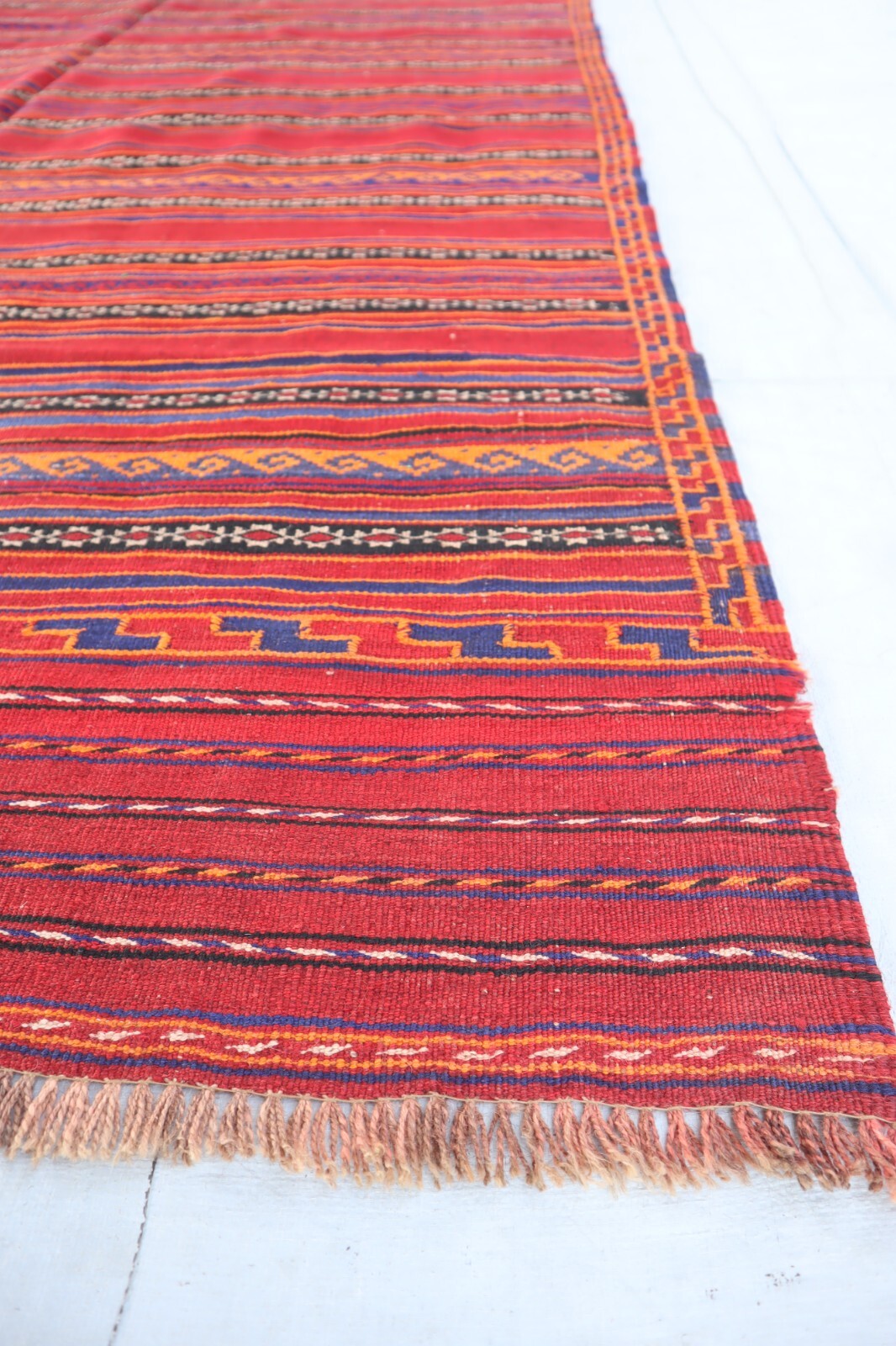 1960s Antique 5’5×7’10 ft Sumak Rug, Handwoven Rug, Oriental Striped Bedroom Rug