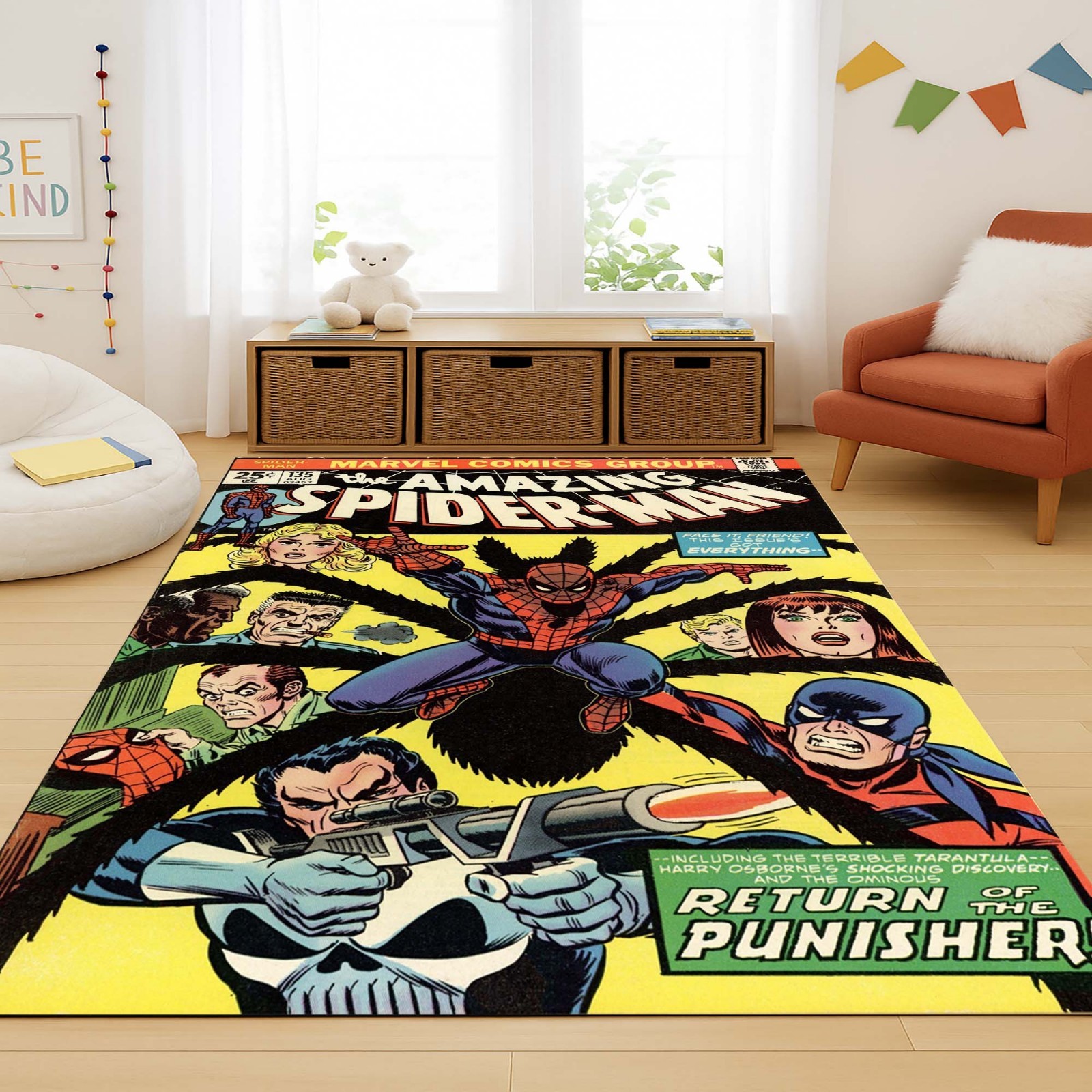 Spider-Man Rug, Comic Decor, Superhero Rug, Kids Room Decor, Comic Book Rug, Spi