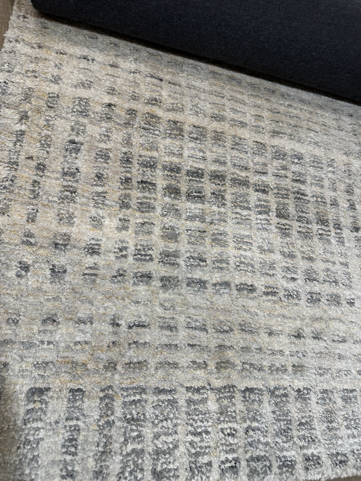Pottery Barn Teen Faded Plaid Performance Rug 3×5 ft gray