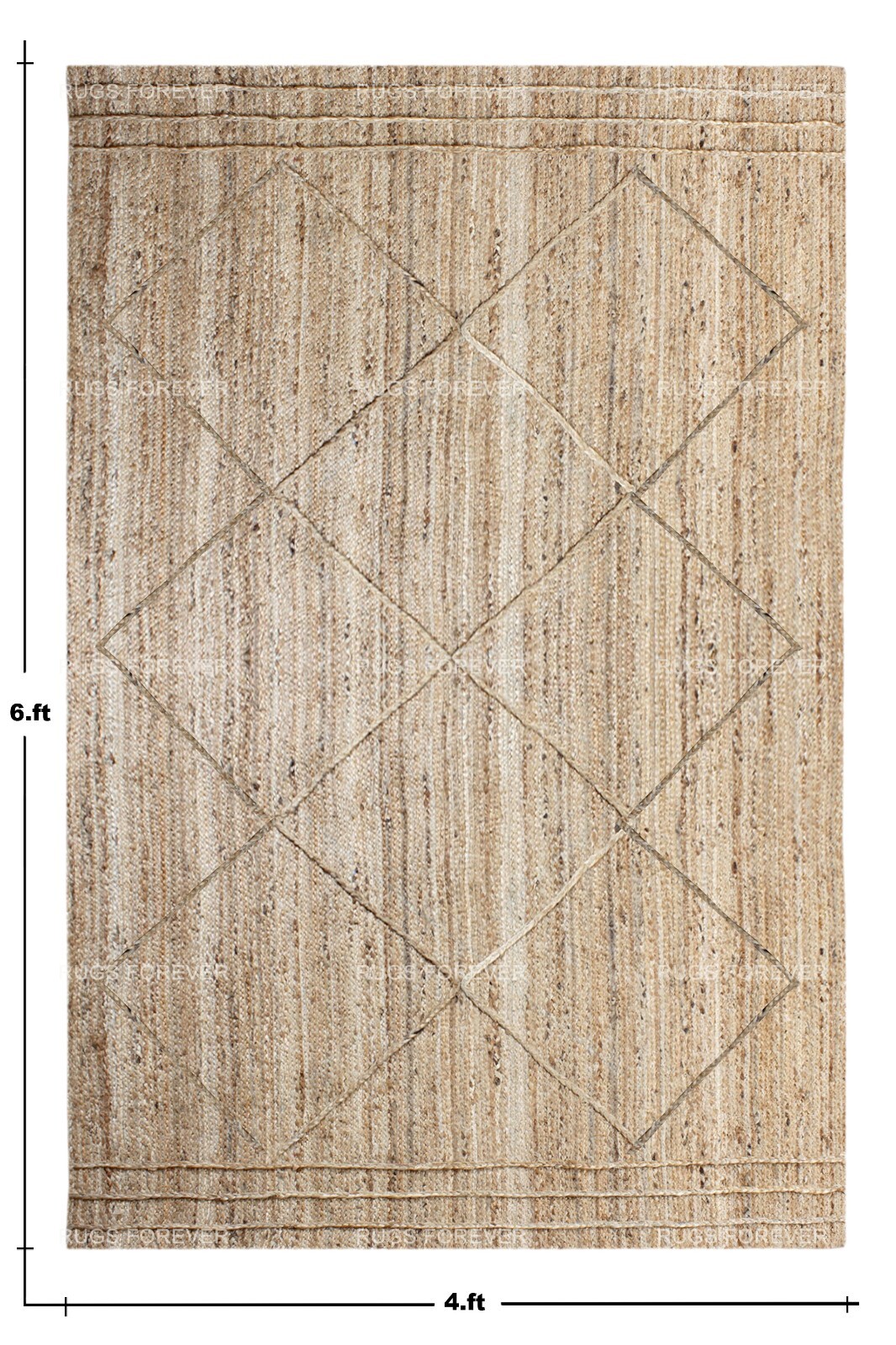 Hand Braided Mats Beige Plain Jute Area Rug Living Room Kilim Outdoor Carpet 3×5