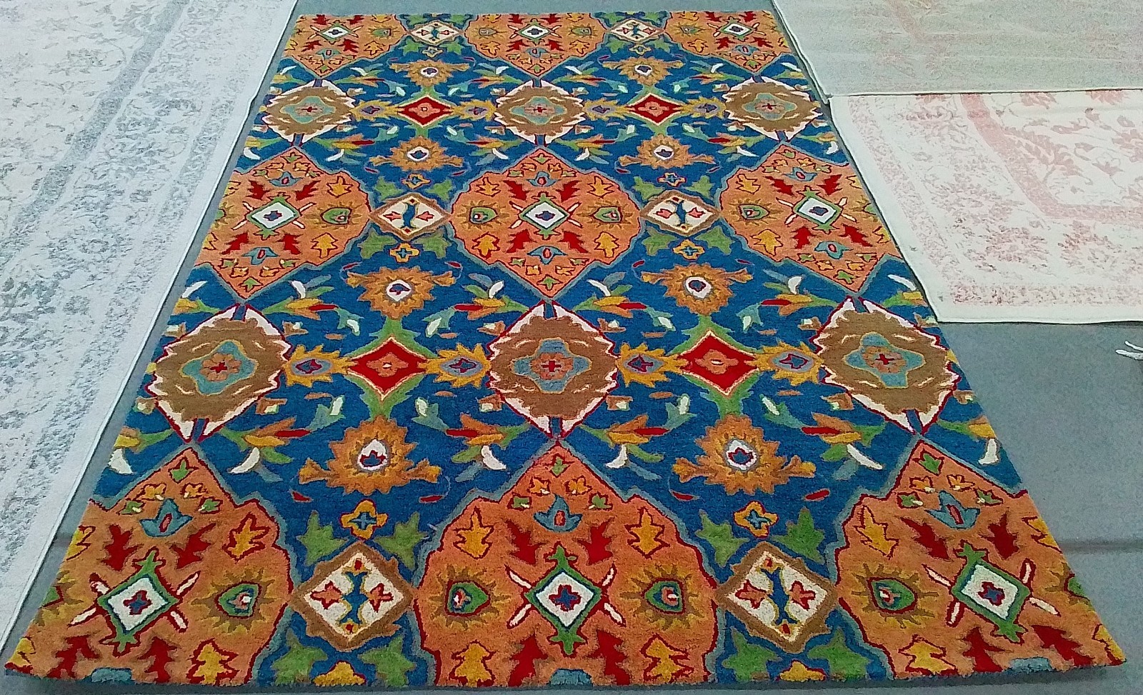 CAMEL / BLUE 6′-0″ x 9′-0″ Flaw in Rug, Reduced Price 1172784818 HG653A-6
