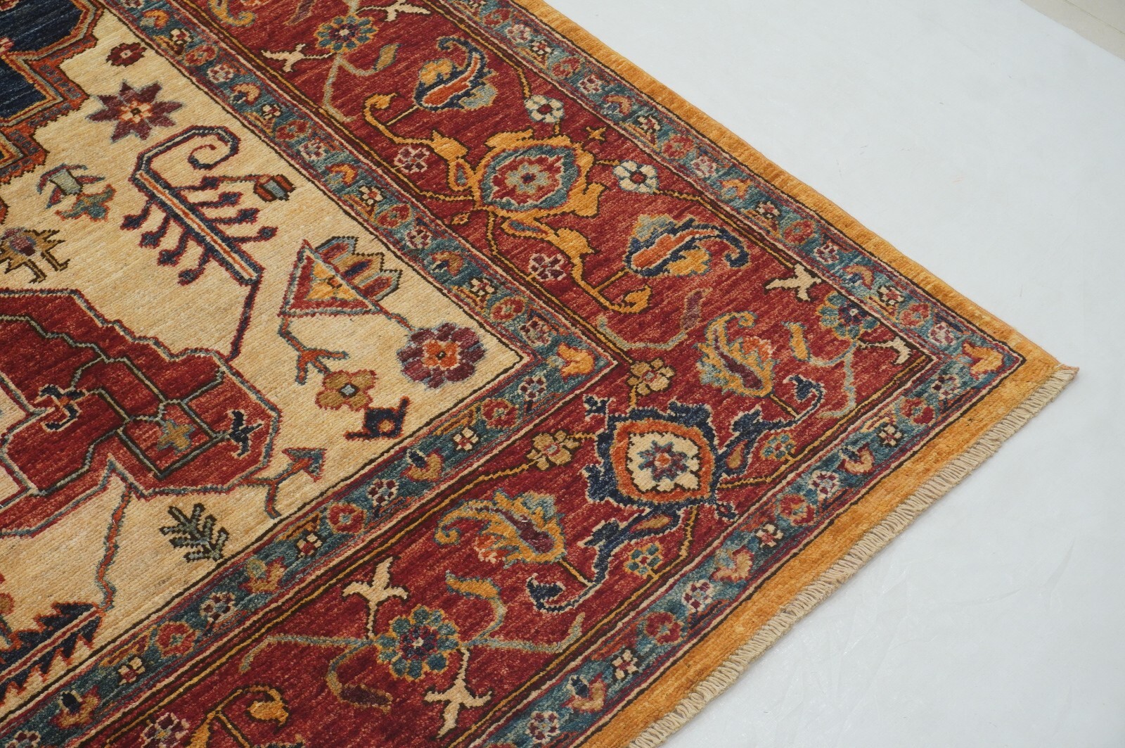 8×10 ft Red Serapi Afghan Hand Knotted Wool Oriental Rug