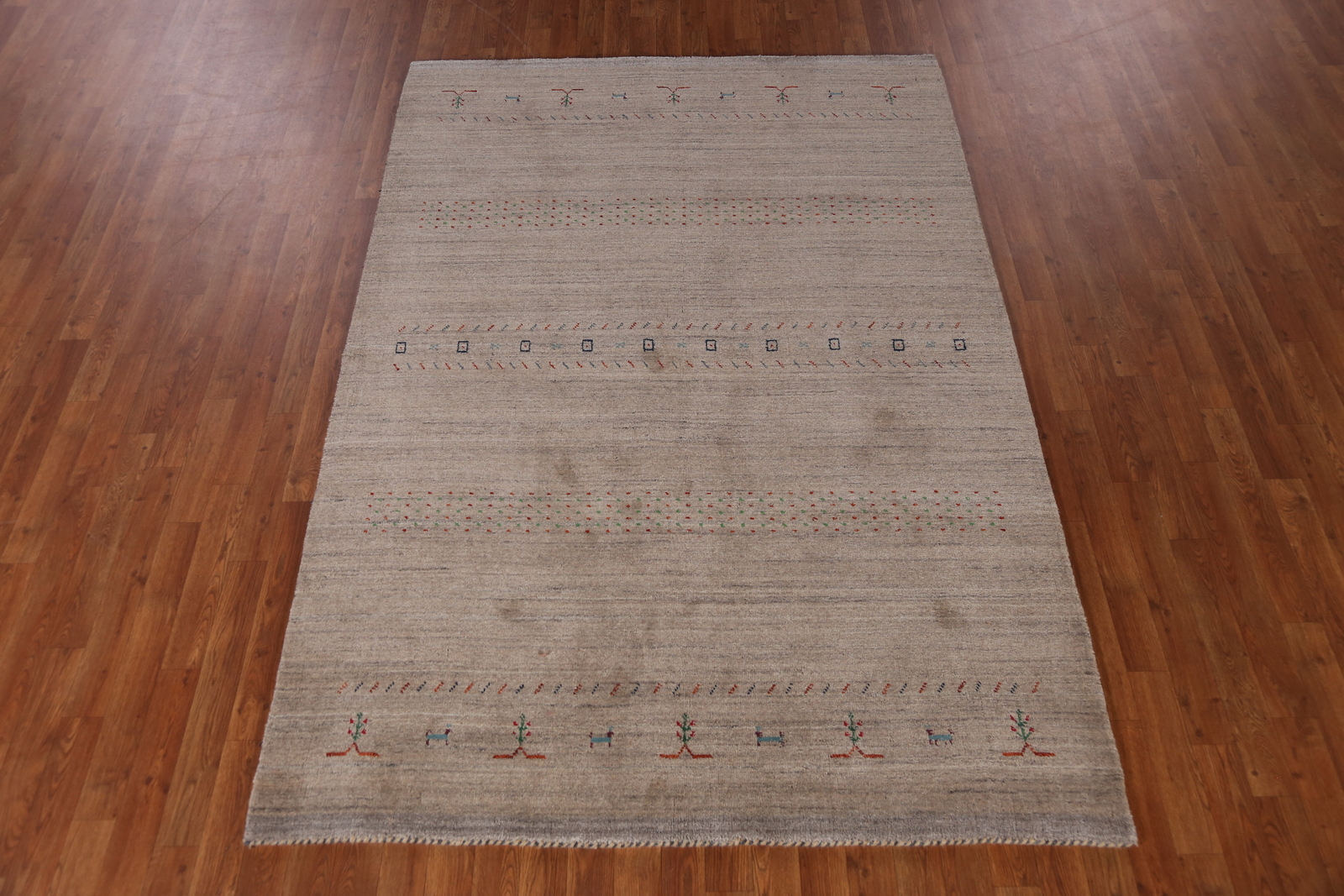 Soft and Plush Brown Gabbeh Hand-knotted Wool Rug 5×8 ft.