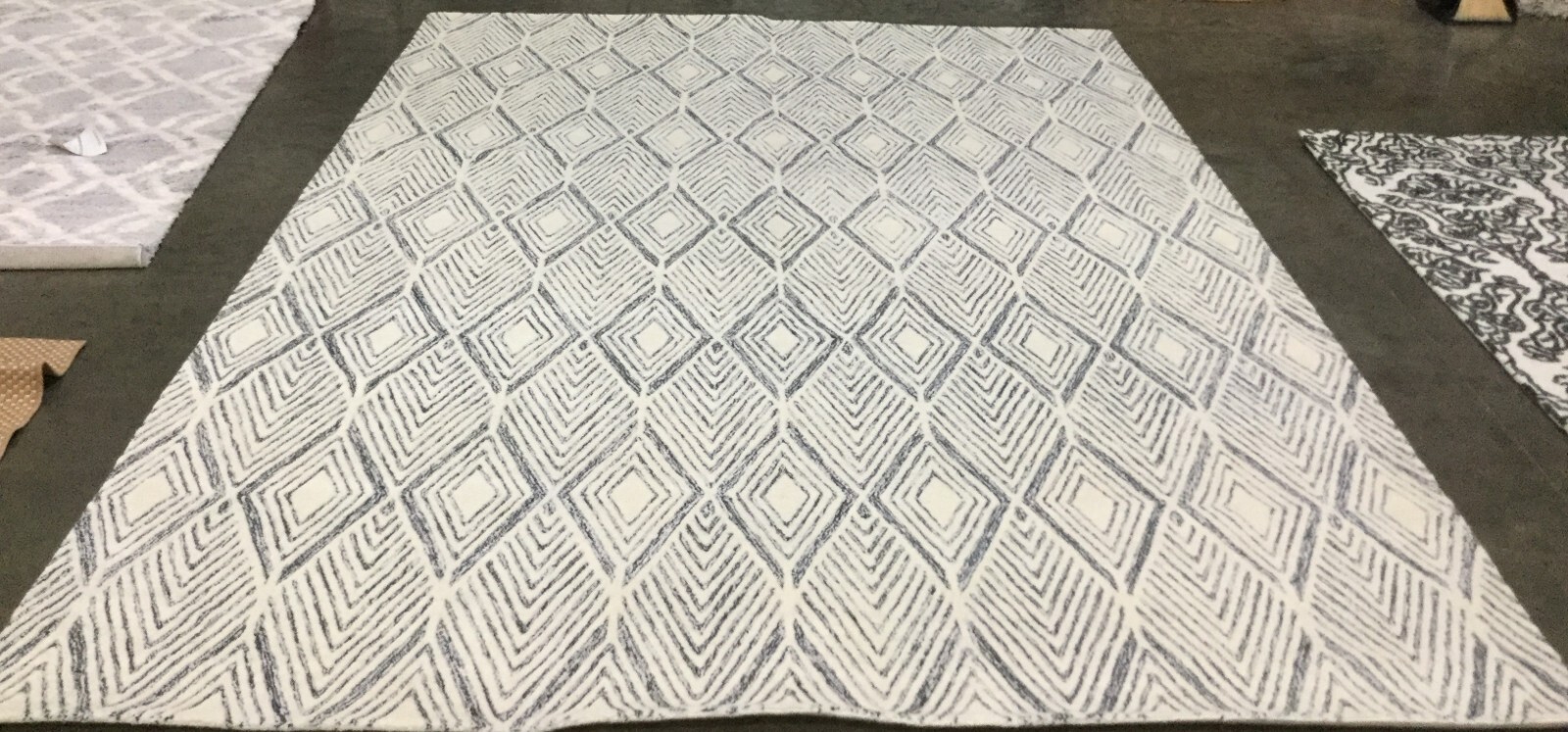 IVORY / CHARCOAL 9′ X 12′ Back Stain Rug, Reduced Price 1172663239 ABT350A-9