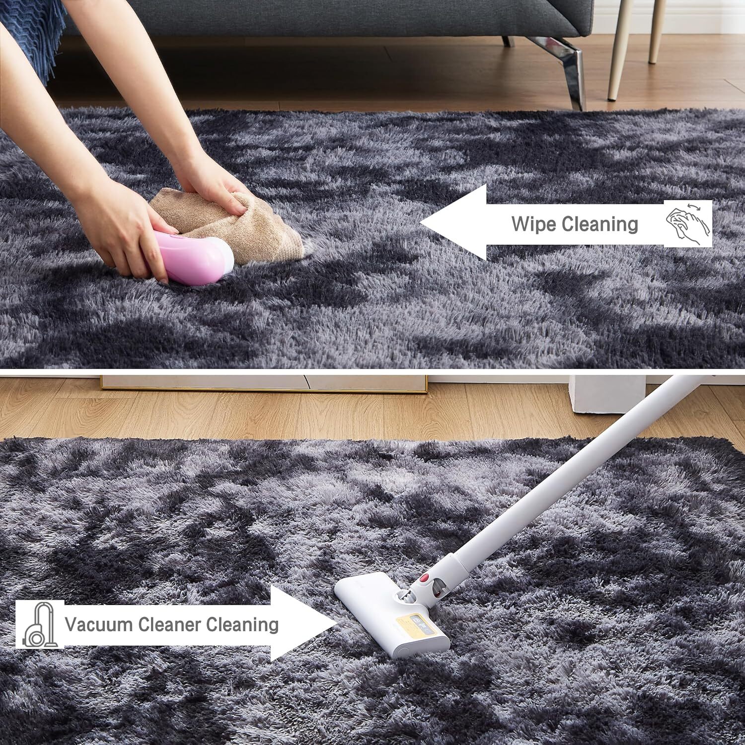 Area Rugs for Living Room Bedroom Soft Fluffy Shag Non-Slip High Pile Carpet