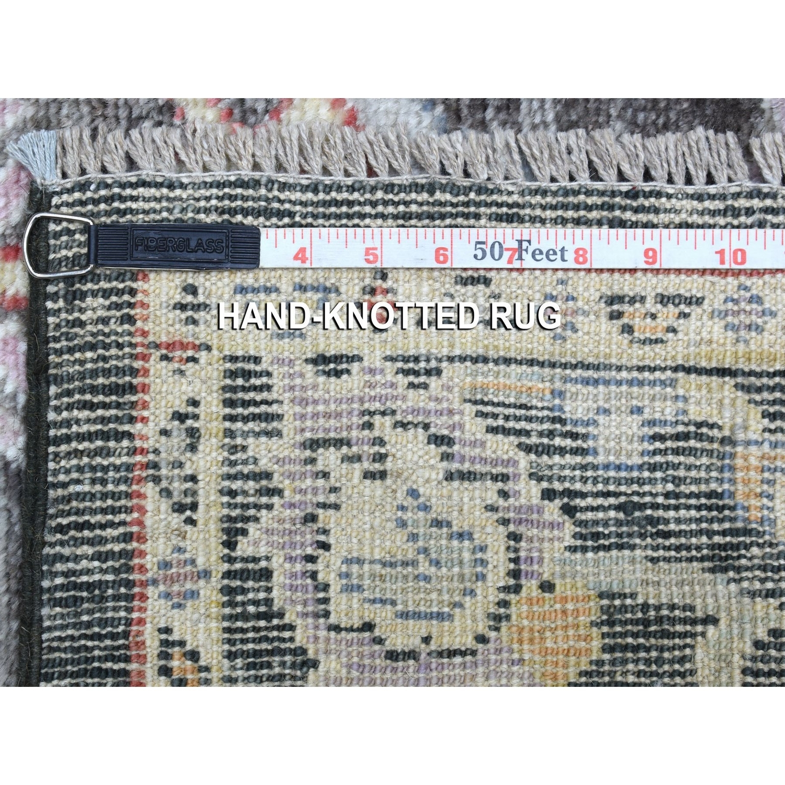 2’10″x9’10” Charcoal Black Angora Oushak Soft Wool Handknotted Runner Rug R56596