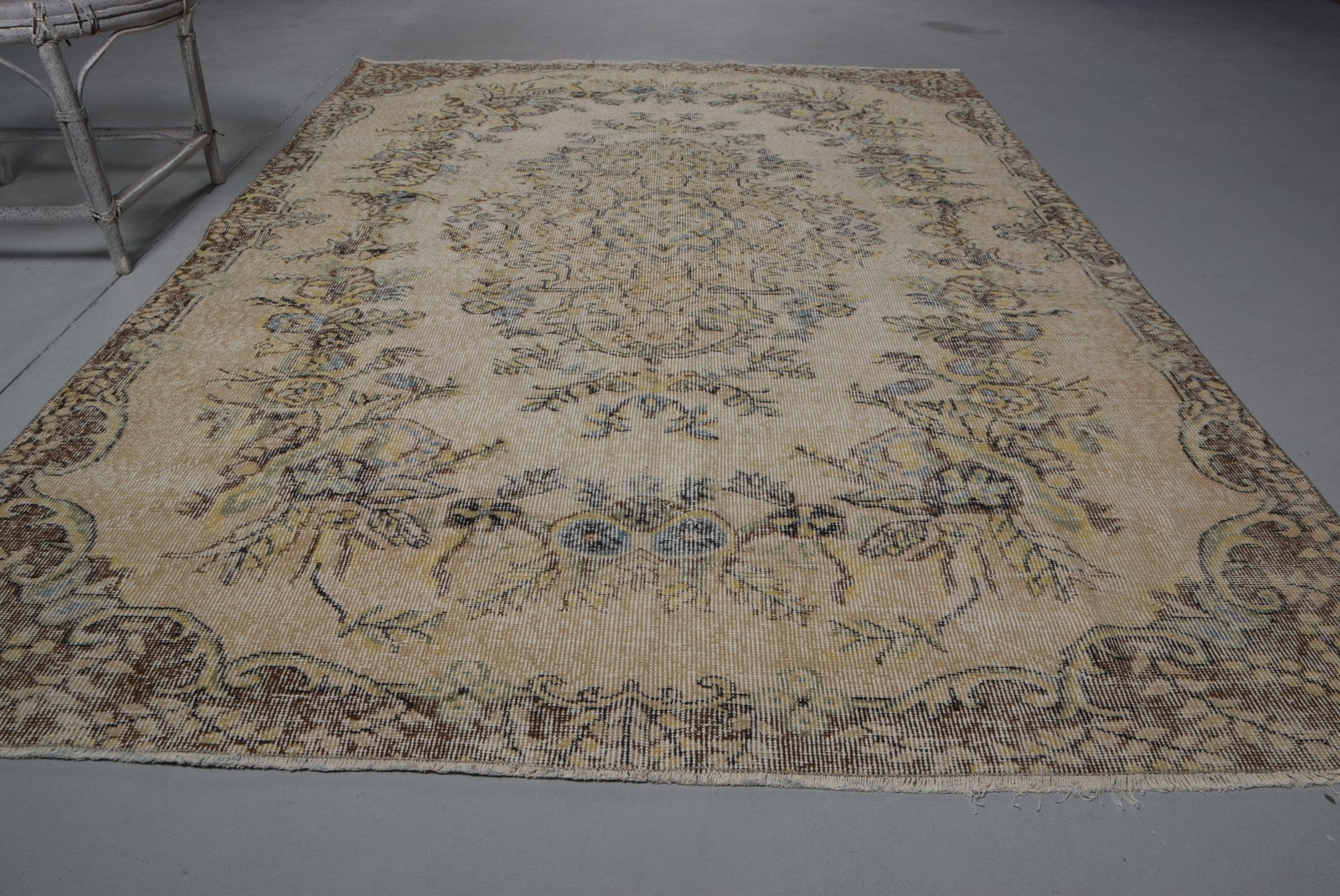 5,7×8,5 ft Rug Vintage Rug, Brown Southwestern Turkish Rug Wool