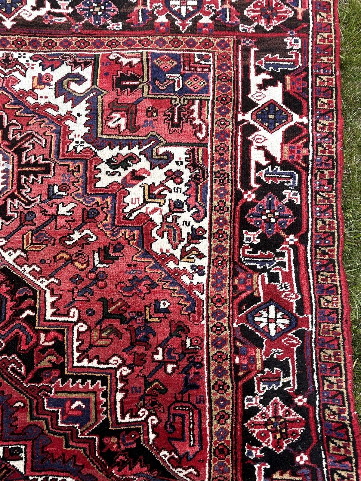 Handmade Fine Wool Area Rug Mid Century 9ft 10 8in 6ft 2 in