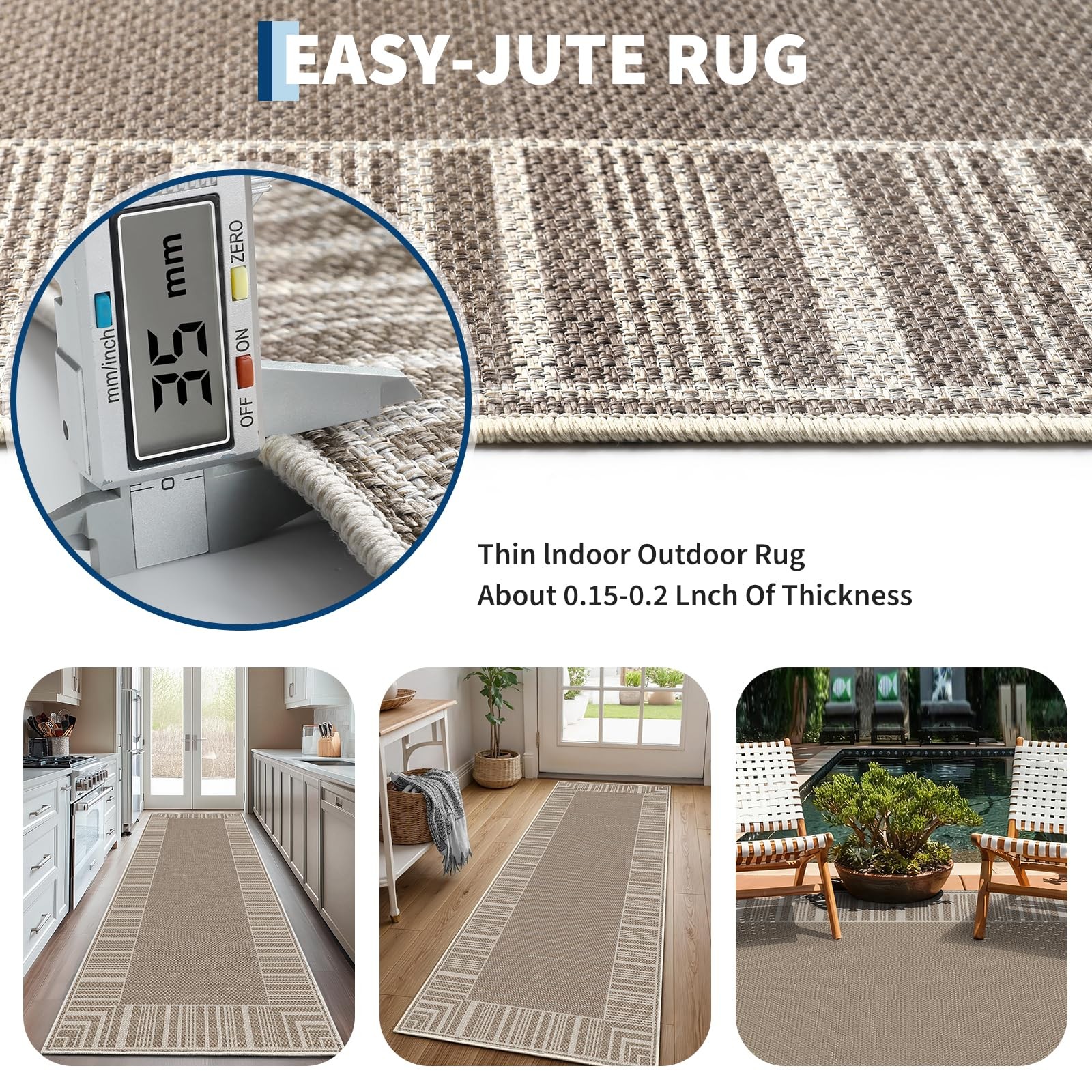 Striped Border Hallways Runner Rugs Washable 2×6 Entryway Rug Runners for Kit…
