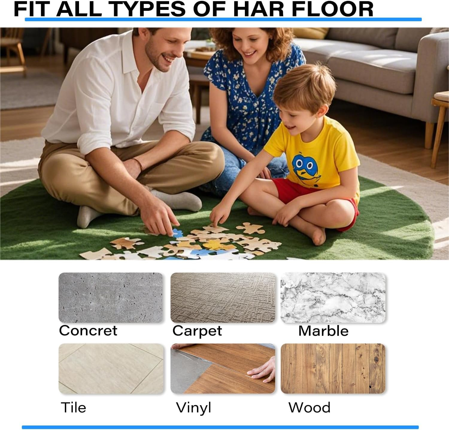 8 Packs Rug Gripper Pads for 4×4 to 6×6 Feet Circle Rugs, Curved Non-Slip Rug…
