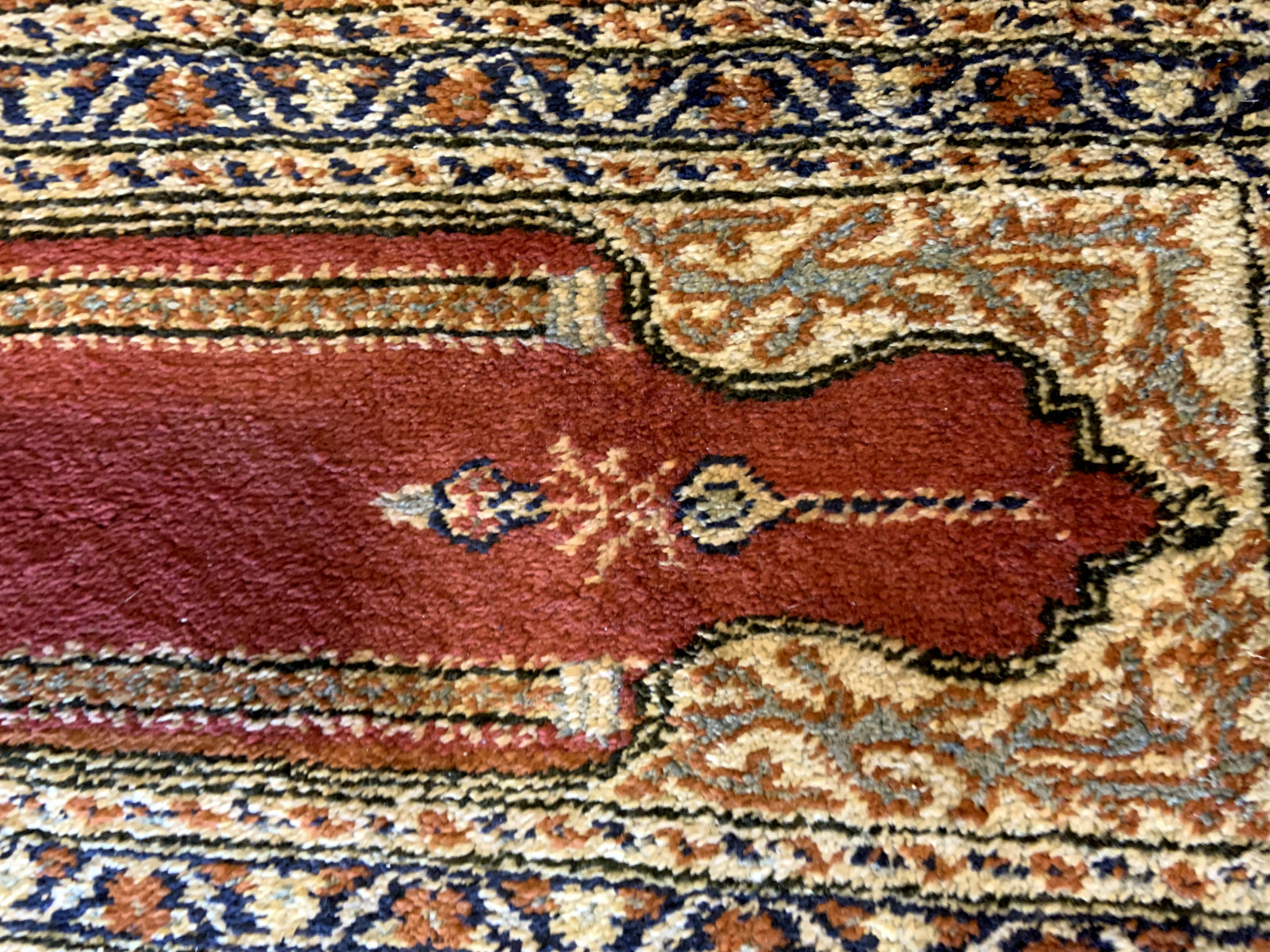 Vintage Silk Pryer Rug With Silk Pile Comes In 8 Mehrabs Made In Turkey.