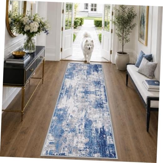 Washable Area Rugs 2’x6′ Non-Slip Modern Abstract Soft for Living Room