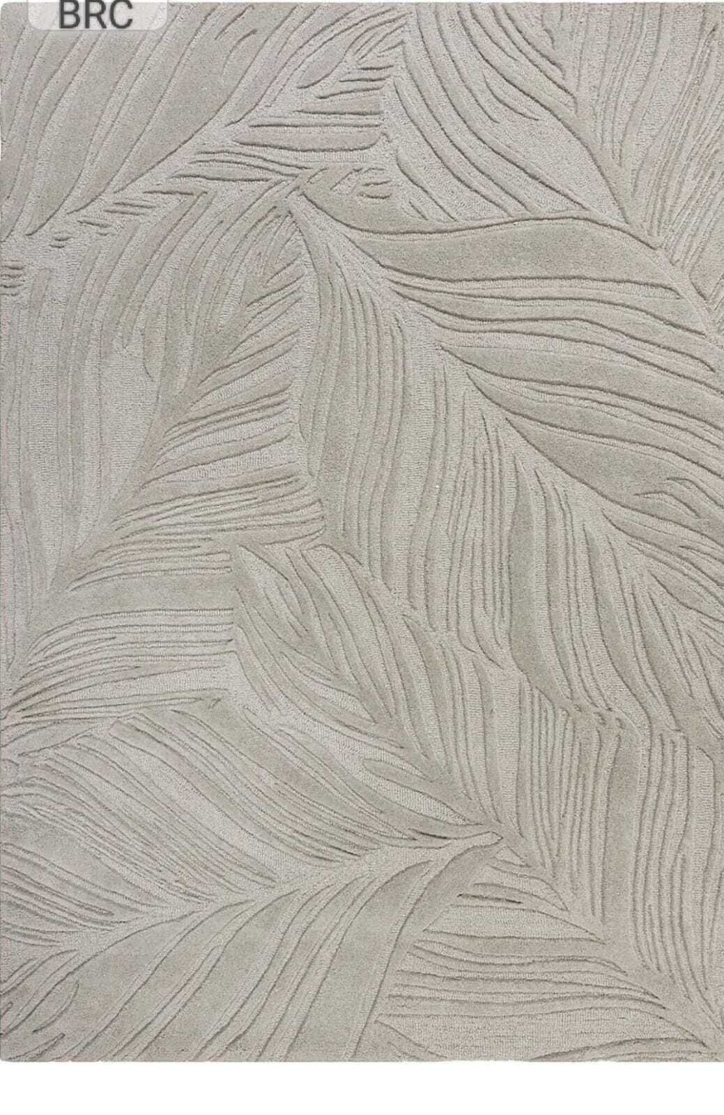 Natural Circumflex Rug 100% Wool Area Rug Hand-Tufted Palm Leaf Designer Carpet