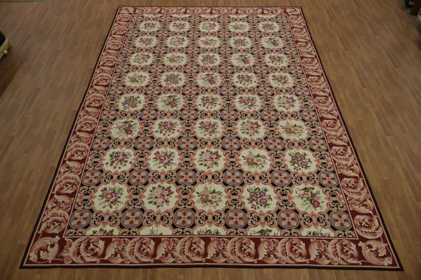 Aubusson Tapestry Chinese Large Rug 12×18 Needle-Point All-Over Pattern Carpet