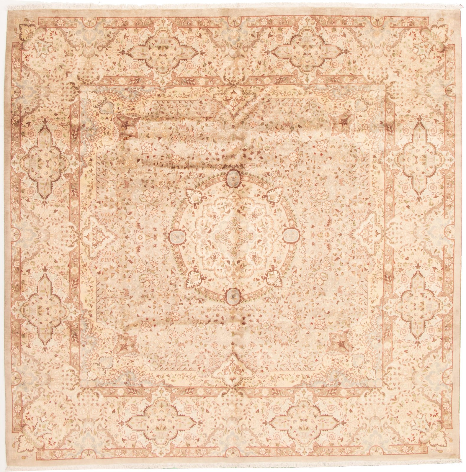 Traditional Hand-knotted Carpet 9’11” x 9’11” Wool Oriental Area Rug