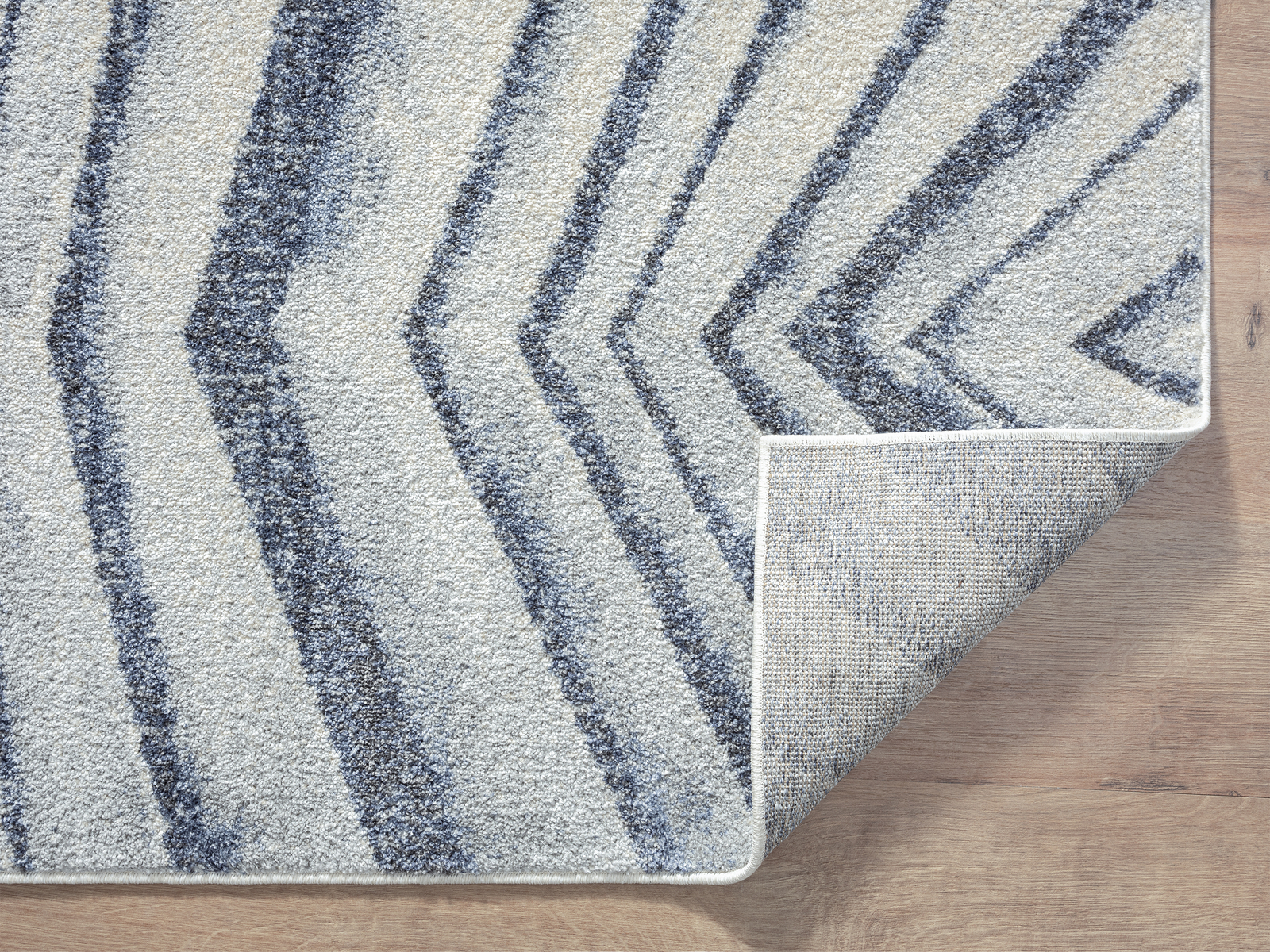 New Contemporary Geometric Lines Blue Indoor Living Dining Rectangle Area Rug
