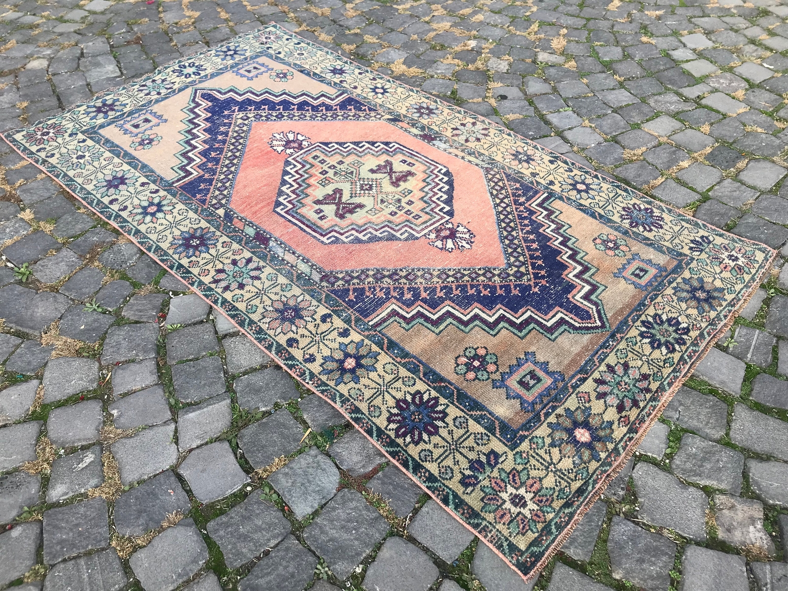 3,3 X 6,2 Ft Turkish Vintage Rug Handmade Traditional Rug Bohemian Area Rug