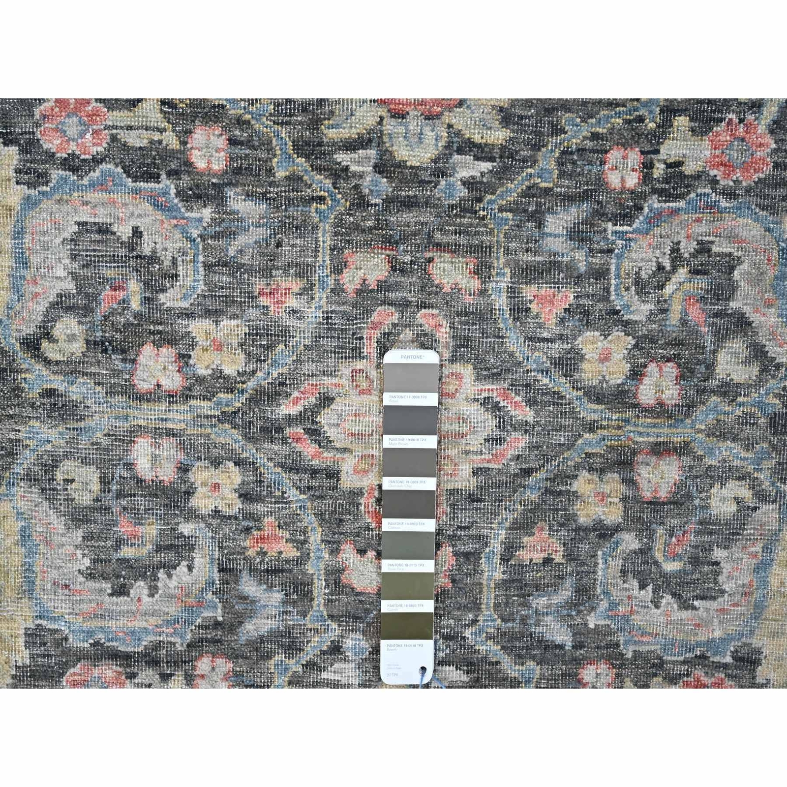 7’8″x9’6″ Charcoal Black Antiqued Zeigler Mahal Hand Knotted All Wool Rug R10134