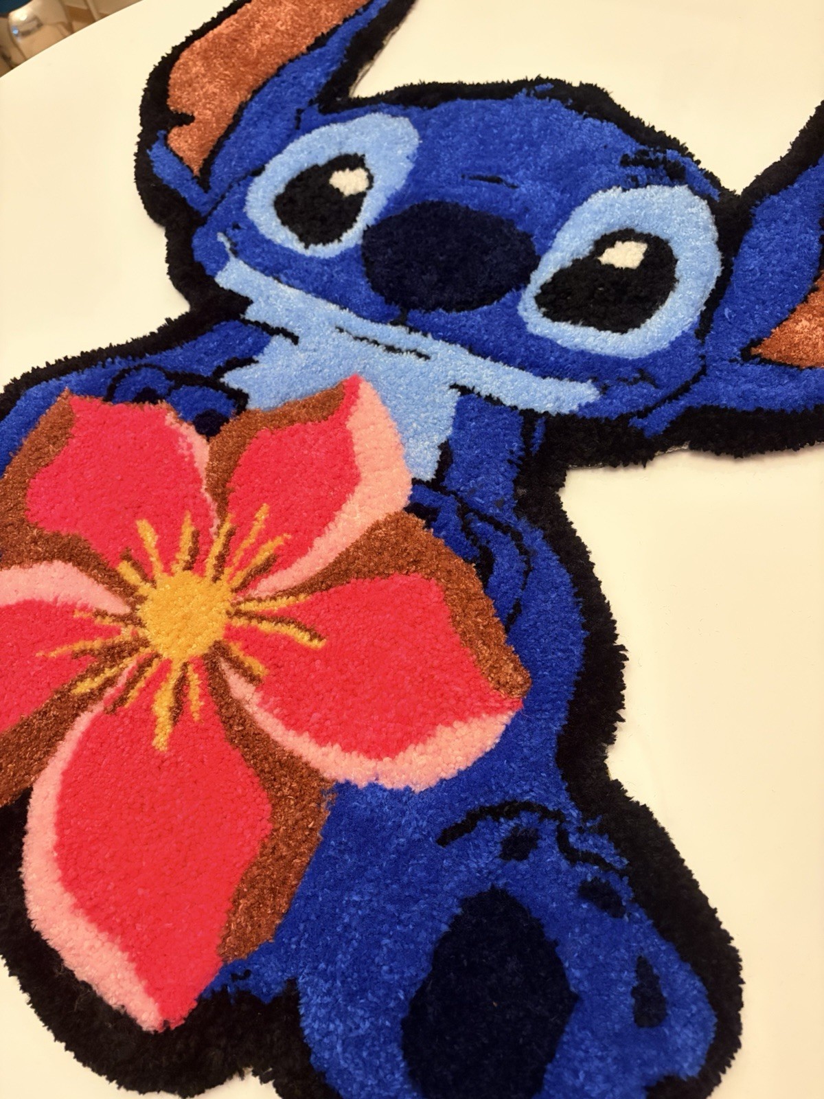 Hand Tufted Lilo & Stitch Inspired Handmade Rug 🌺 cartoon movie character