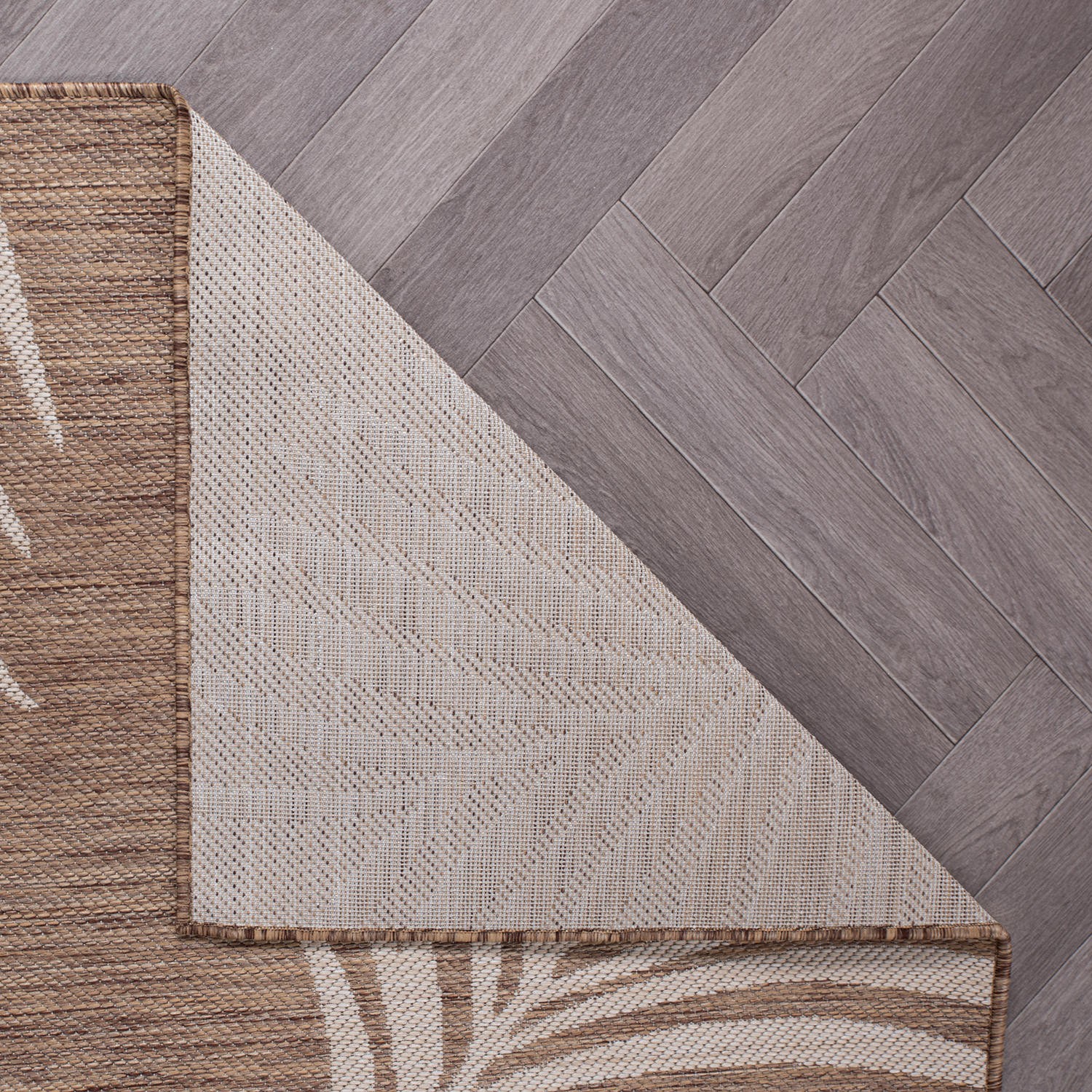 Rugshop Brown Outdoor Rugs Palm Leaves Textured Flat Weave Indoor/Outdoor Rugs