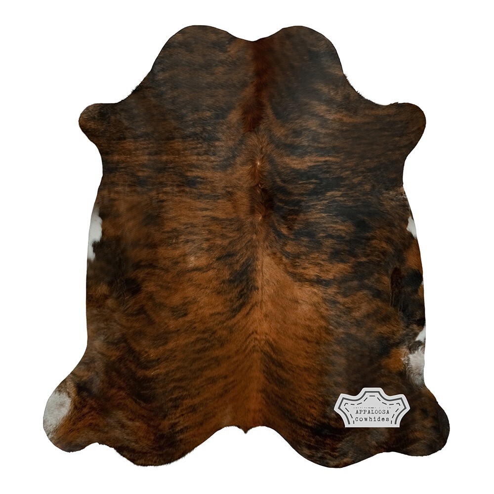 Real Cowhide Rug in Medium Brindle | Large 6′ x 7′