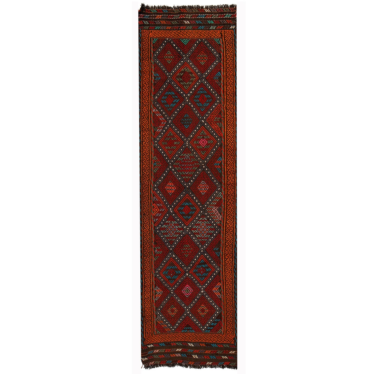 Vintage Handmade rug Tribal Runner Kilim Rug 2’x6’9, Flat Kilim Entry Rug W17059