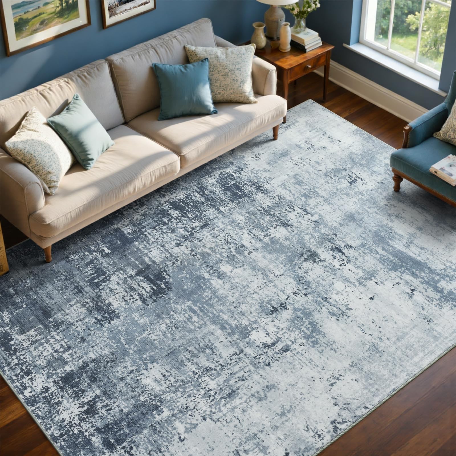 6×9 Ft Large Area Rugs for Living Room, Soft Non-Slip Washable Rugs Modern Ab…