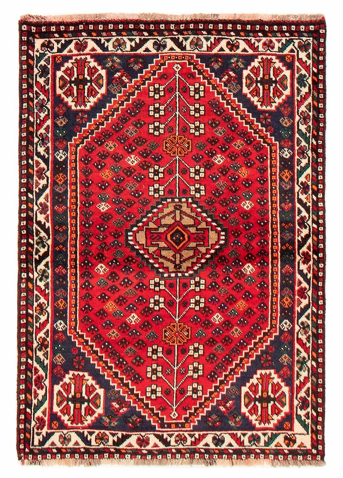 Vintage Traditional Hand-Knotted Area Rug 3’5″ x 4’11” Oriental Wool Carpet