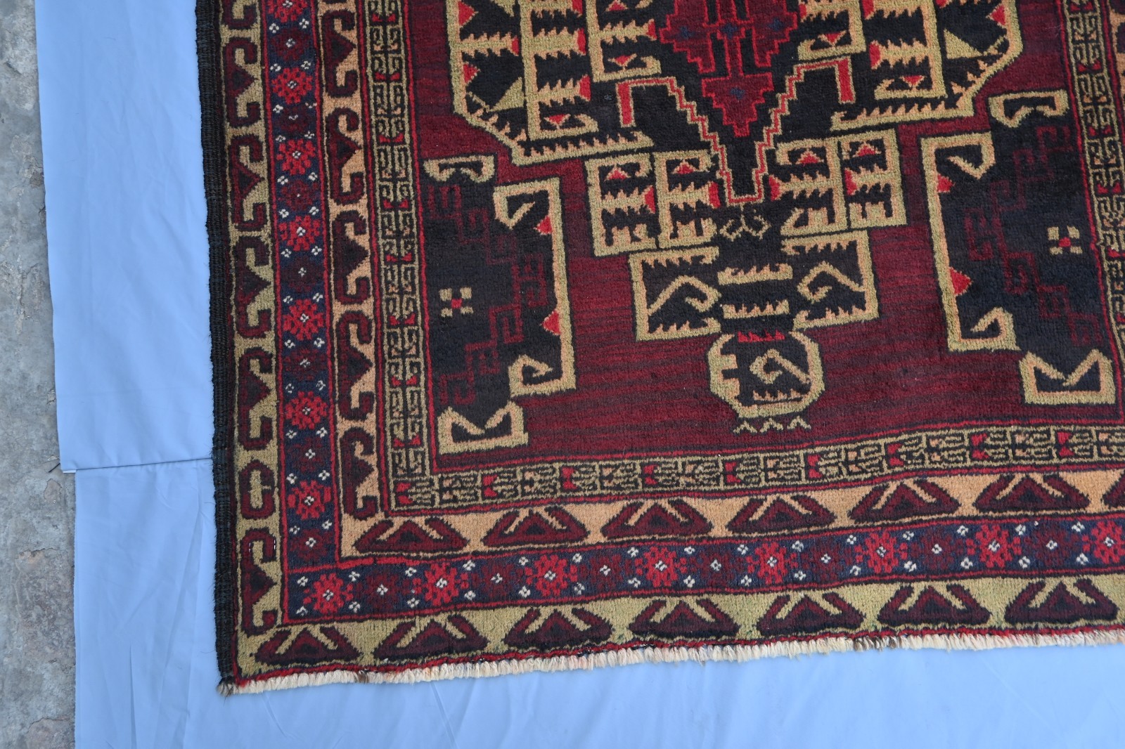 Afghan Baluchi Handmade Rug. Unique Vintage Rug.