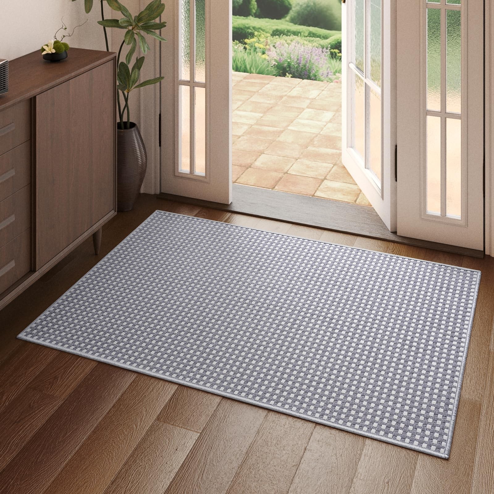 Gray 2×3 Ft 24×36 Inch Indoor Entryway Rug Non Slip Washable Area Door Mat
