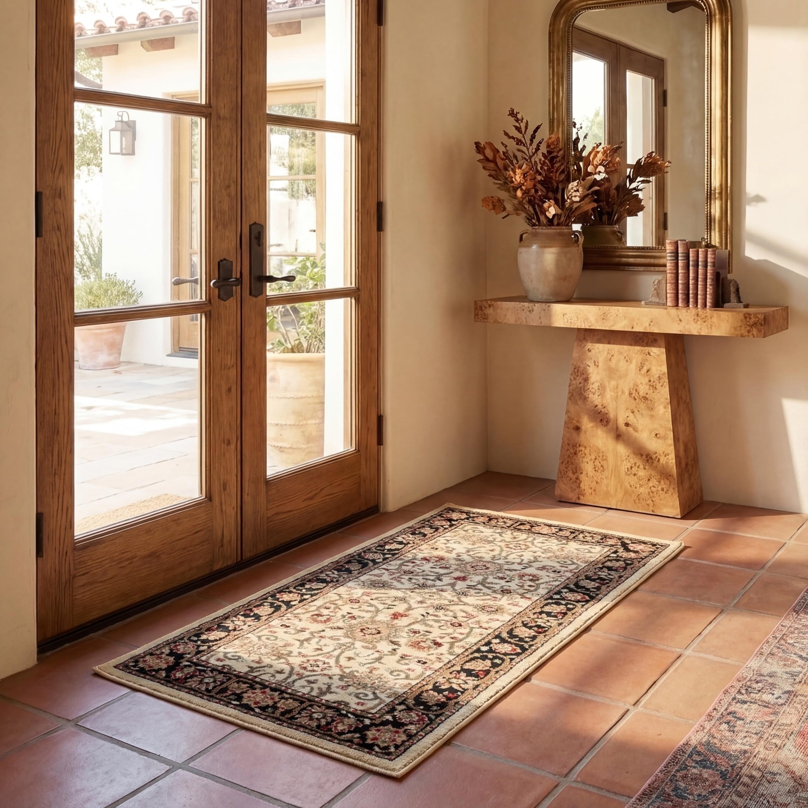 Lyndhurst Collection Accent Rug – 2’3″ X 4′, Ivory & Black, Traditional Oriental
