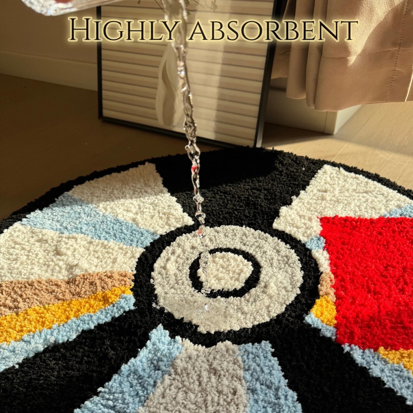 CD Graphic Rug – 28″ Cool Y2K Hypebeast Rug for Bedroom & Bathroom, Soft Abso…