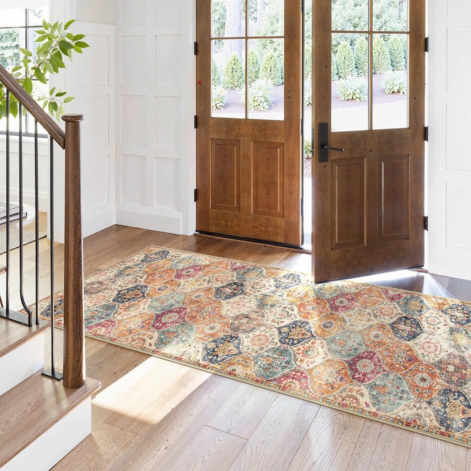 Ultra-Thin Moroccan Runner Rug 2’5”x8′ – Machine Washable, Vintage Style