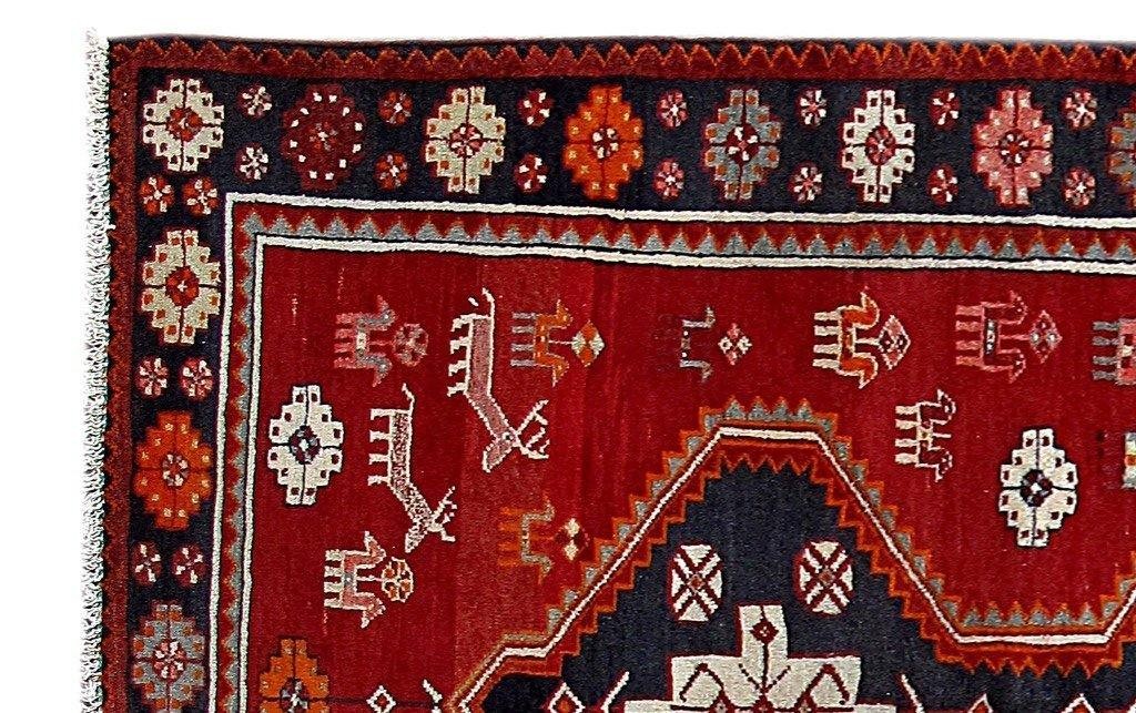 4.3 x 7.3 Red Perrsian Hamadan Rug 80466