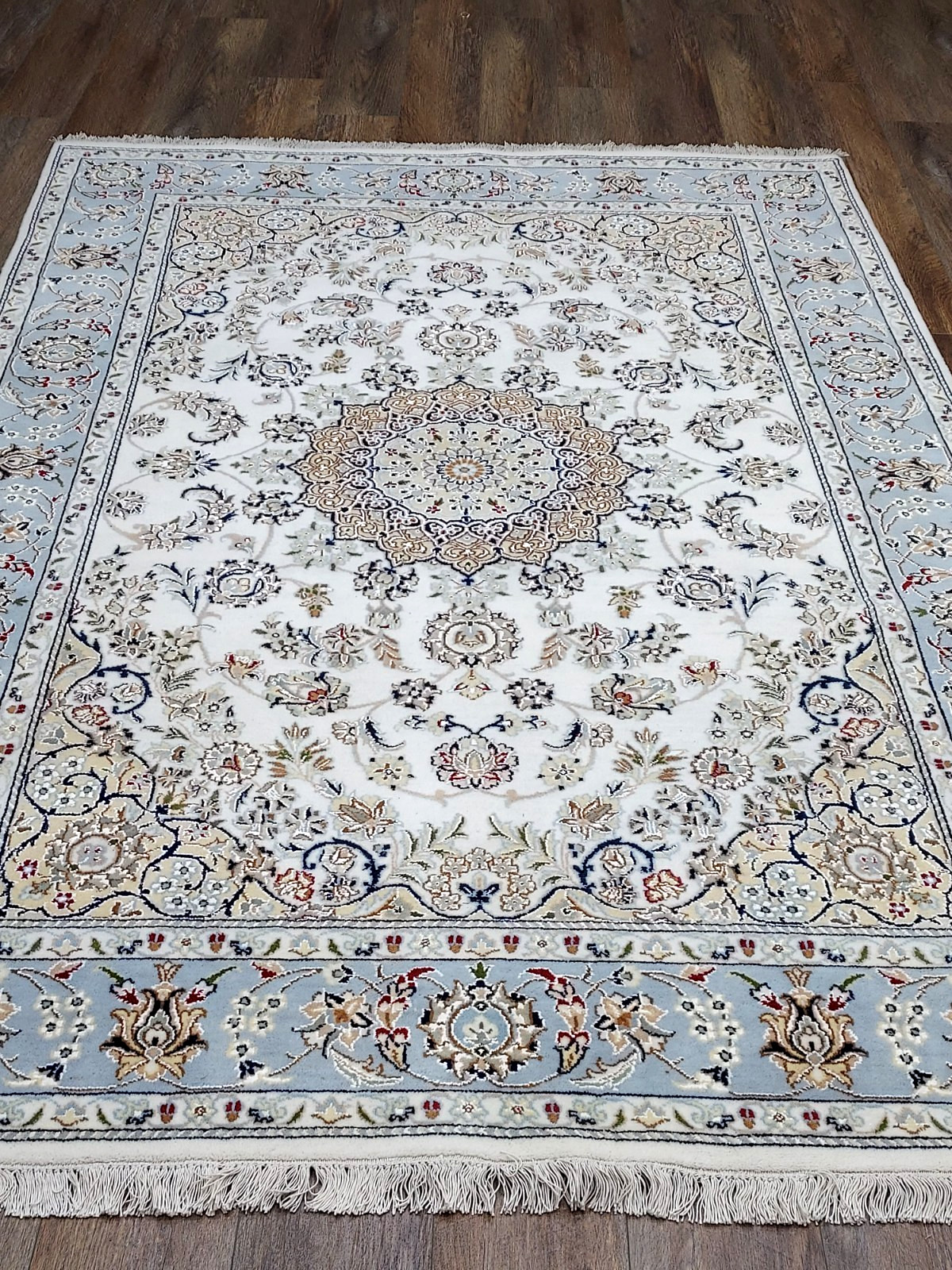 Turkish Silk And Wool HandMade Bohemian Royal Classic Design Rug 5.5×8 Ft