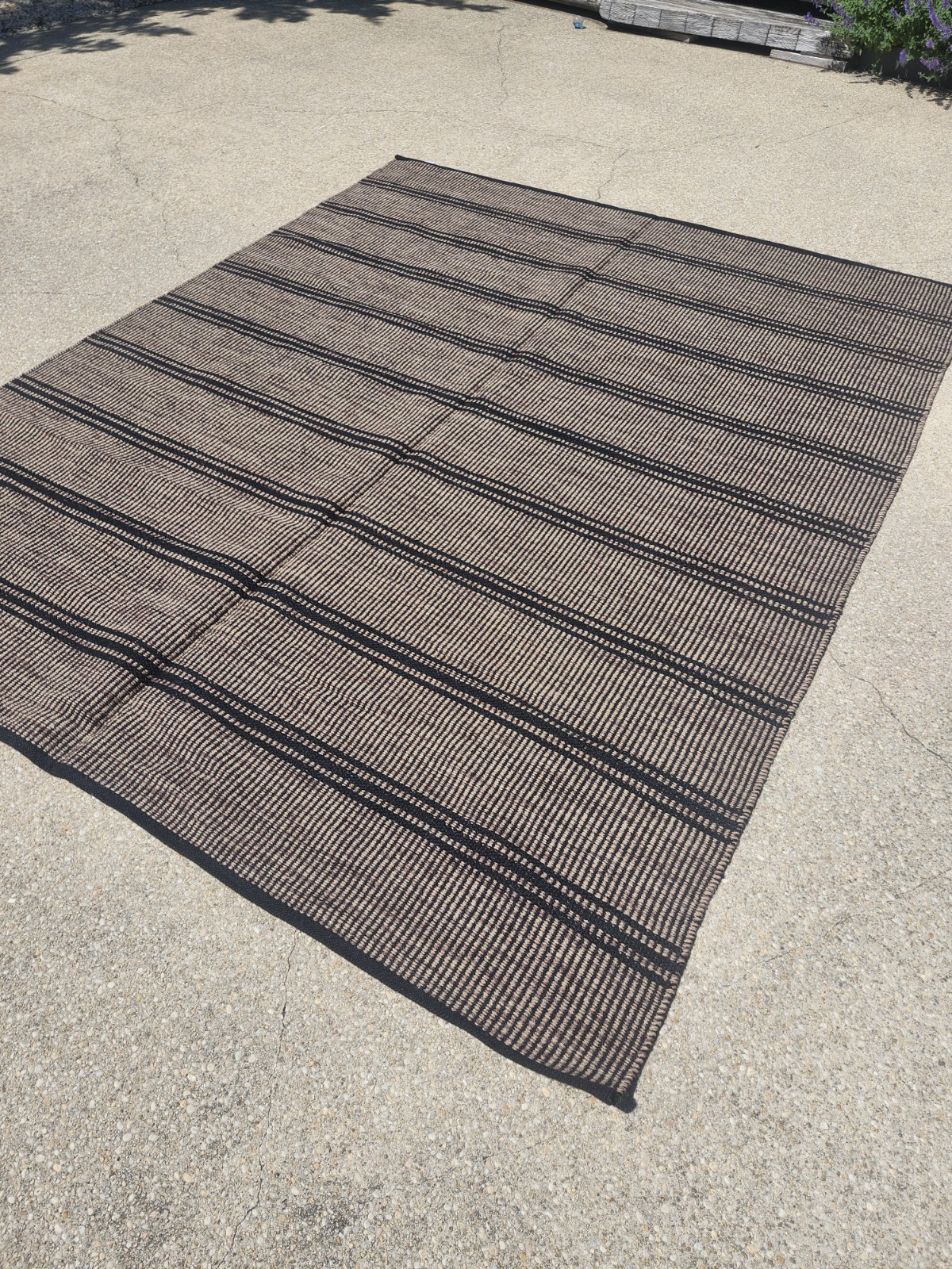 New 8 X 10 Ft Annie Selke RUG Dash & Albert $898 Halta Stripe Hand Knotted Wool
