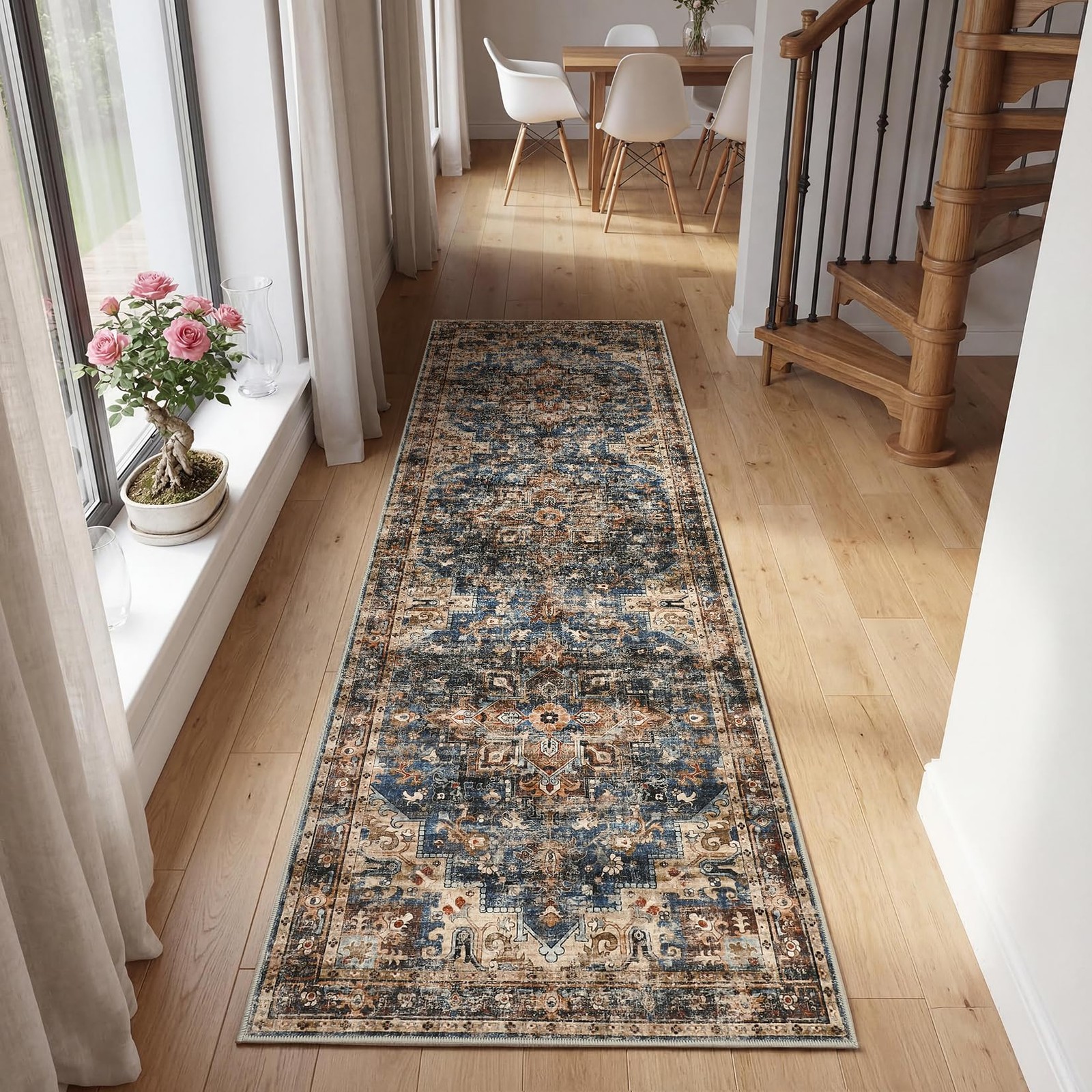 Washable Rug Runner 2×6 Vintage Runners for Hallways Non Slip Low Pile Long R…