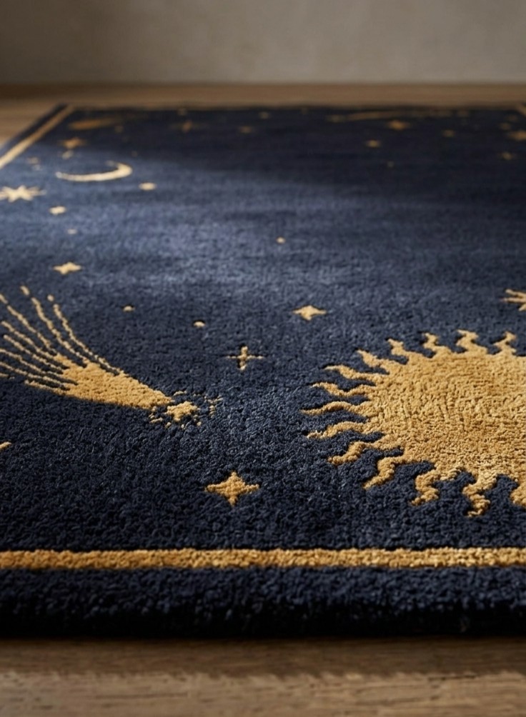Modern Celestial Hand Tufted Rug | Premium Wool Area Carpet | Luxury Floor Rug