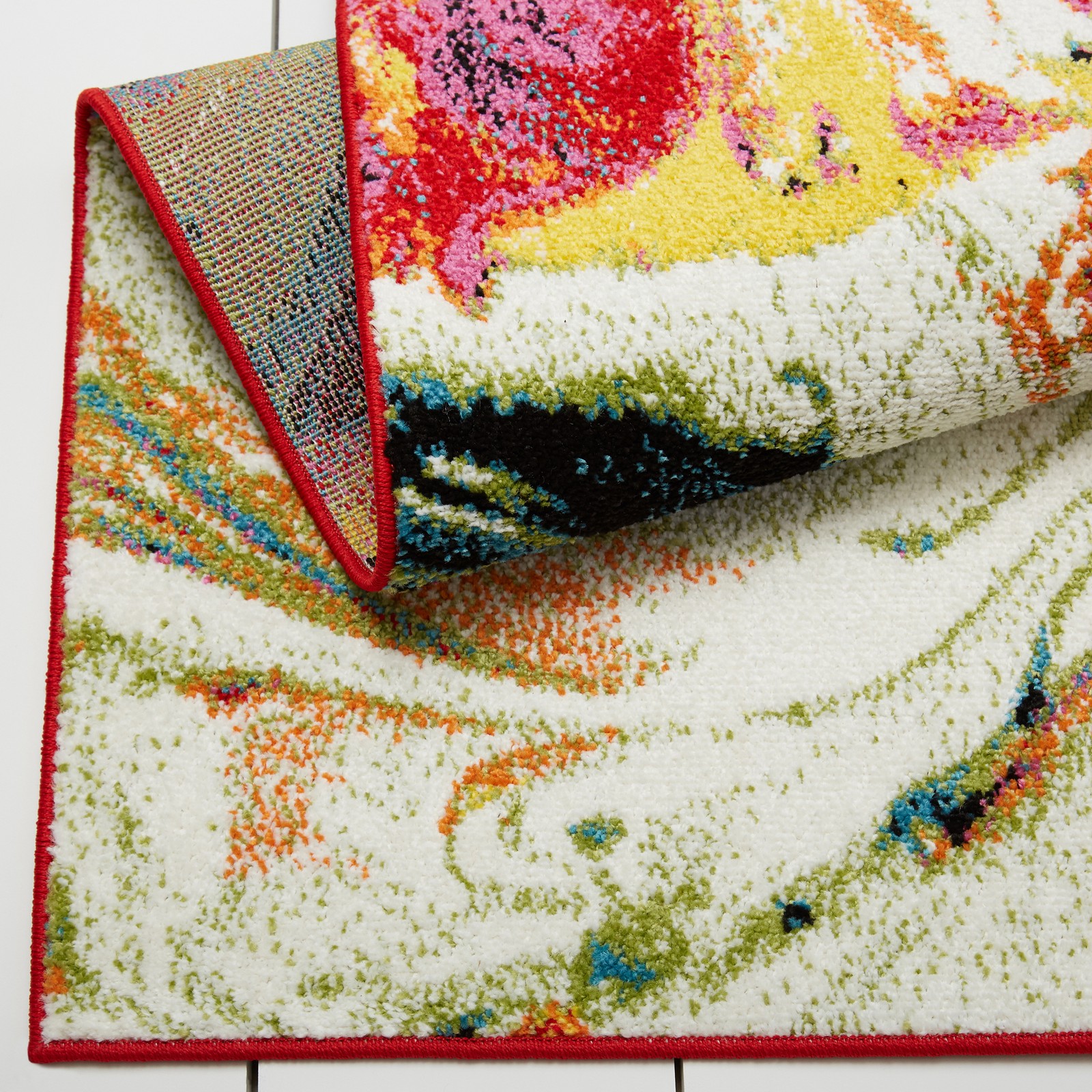 Modern Multi-Color Area Rug 8×10 Abstract Paint Carpet – Actual 7’10” x 10’2”