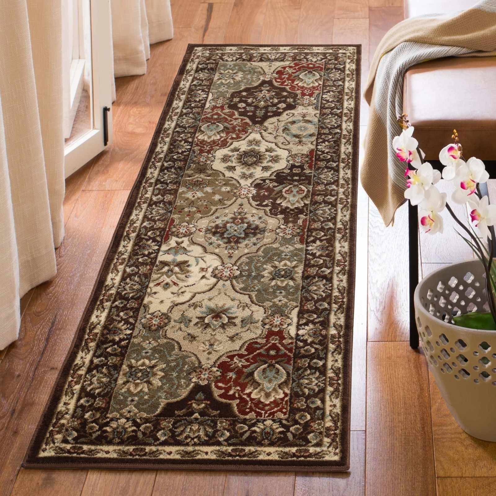 Palmyra Ornamental Floral Classic Indoor Area Rug Or Door Mat Or Runner Rug