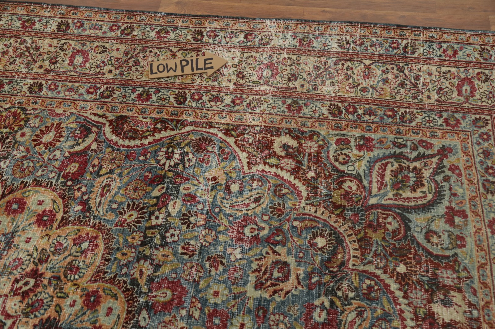 Pre-1900 Vegetable Dye Floral Traditional Area Rug 7×10 ft Hand-knotted Wool