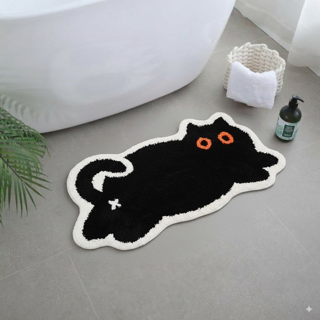 Soft Plush Cartoon Rug – Irregular Shape Carpet for Bedroom Bathroom Home Deco