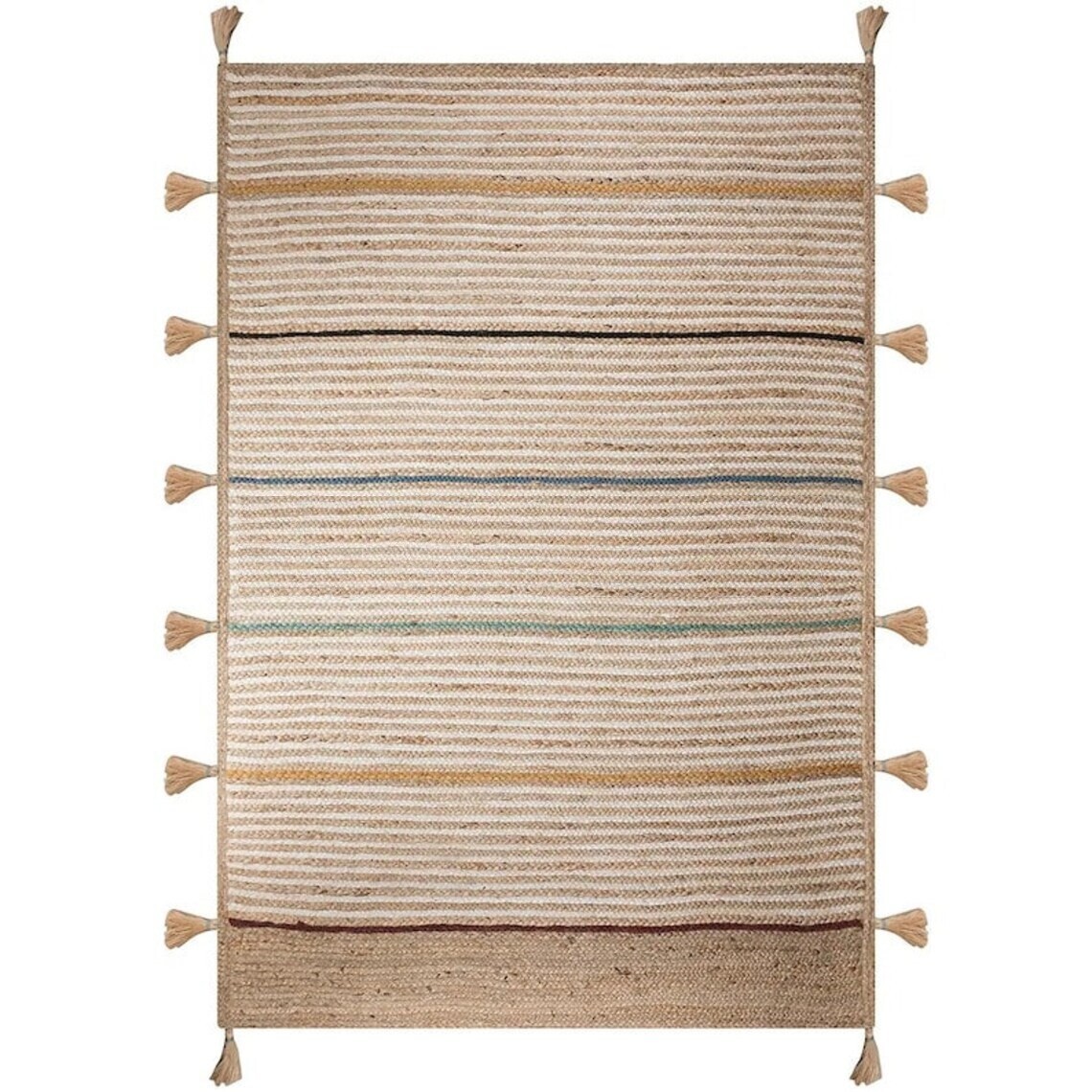 Rug Jute Carpet Square 100% Natural Jute Hand Braided Carpet Farmhouse Jute Mat