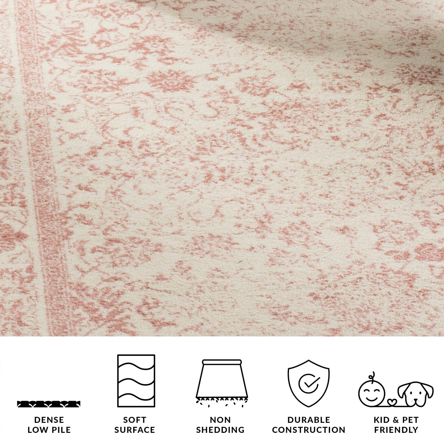 Safavieh Adirondack Collection Accent Rug – 2 X 4 Ivory Rose Distressed Vintage