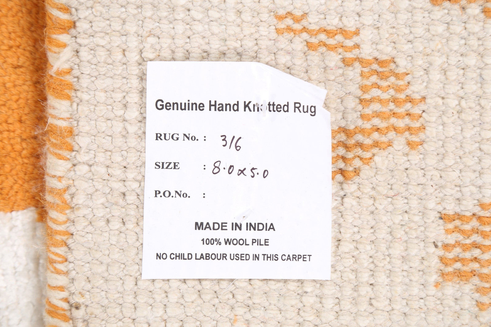 Beige / Orange Handmade Wool & Silk Carpet Contemporary Abstract Area Rug 5×8 Ft