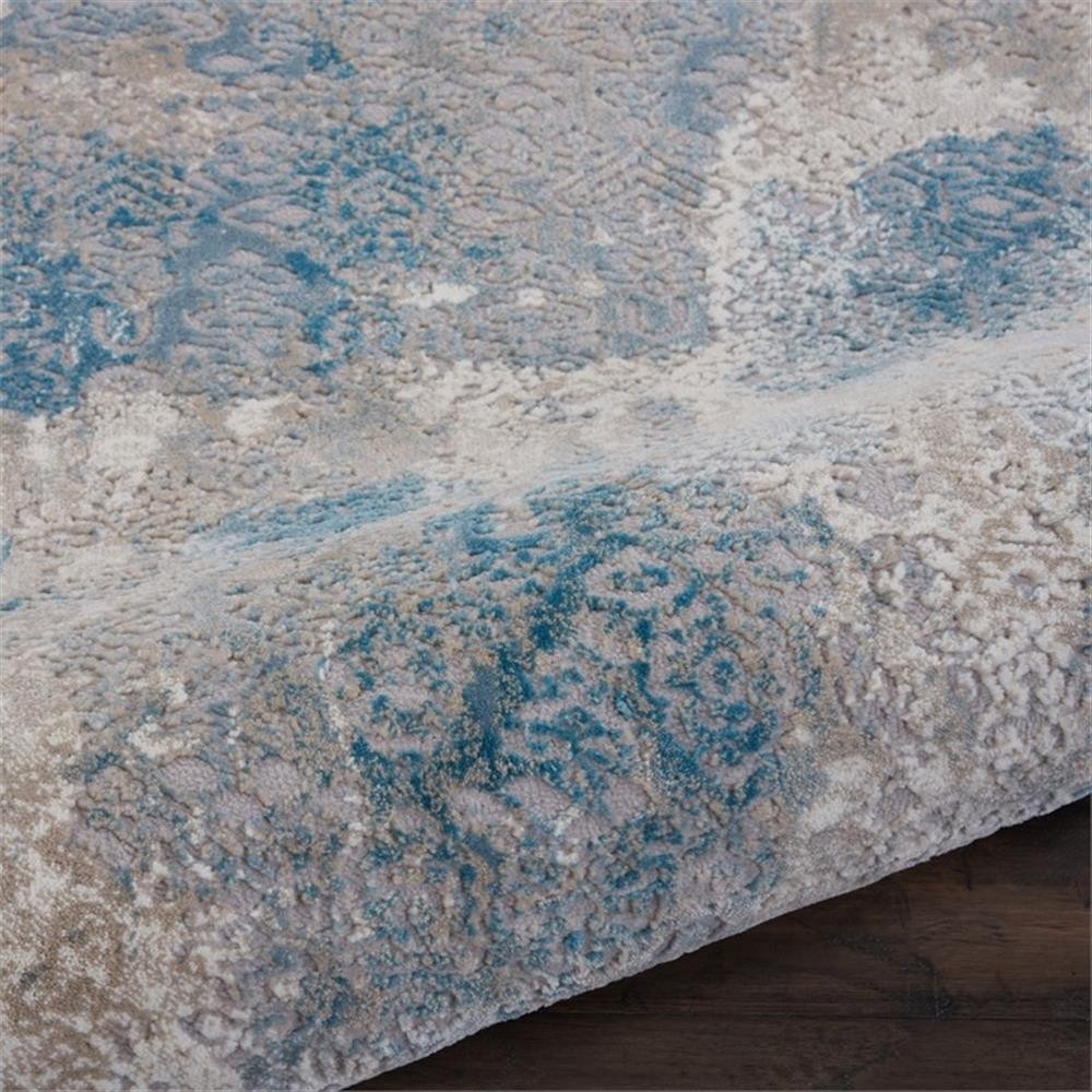 Pemberly Row 26″ x 90″ Fabric Indoor Rug in Ivory/Light Blue Finish